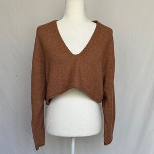 Urban Outfitters Warm Brown V-Neck Sweater